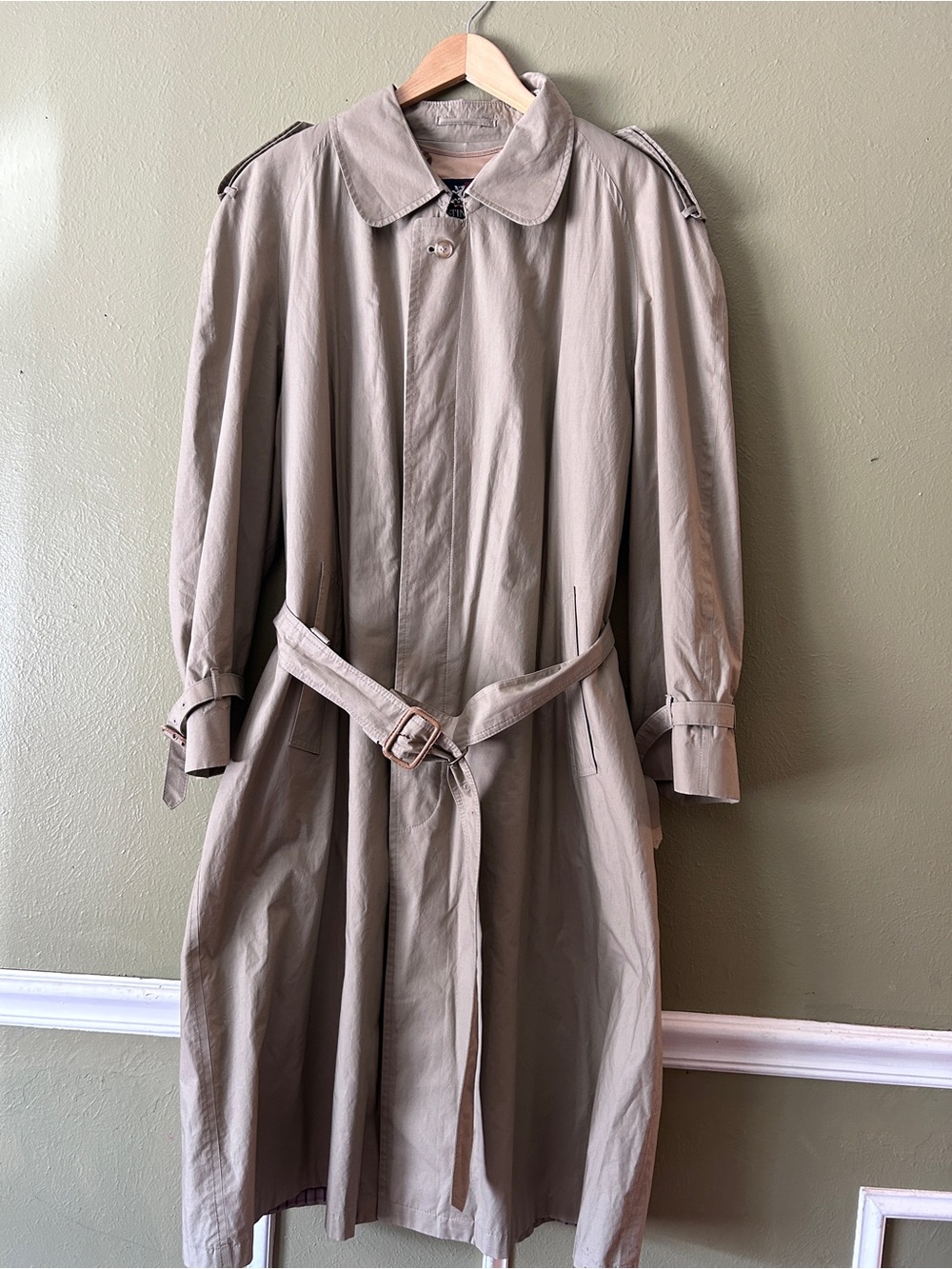 Vintage Heritage Preppy Men's Classic Beige Trench Coat Austin Reed 44R